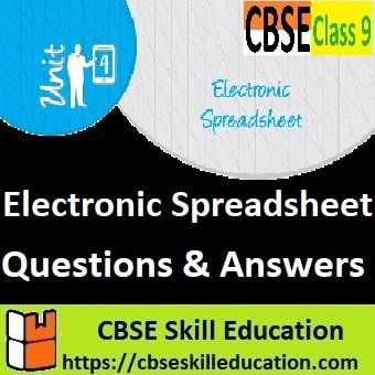 Electronic Spreadsheet Class 9 Questions and Answers