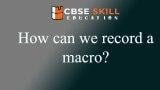 how can we record a macro
