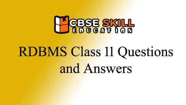 rdbms class 11 questions and answers