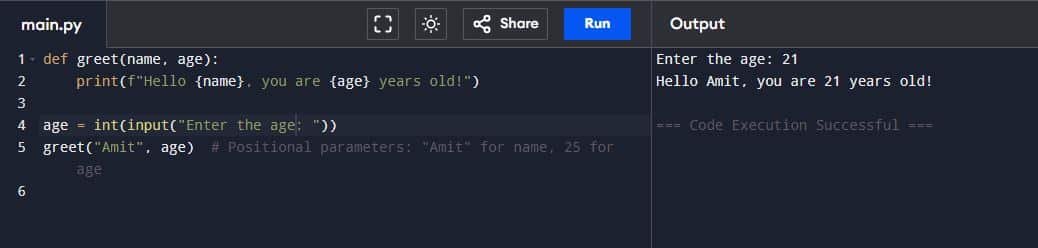 Computer Science Class 12 Functions Notes Write a program to print the name and age of the user in python
