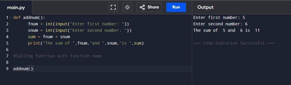 Computer Science Class 12 Functions Notes Write a user defined function to add 2 numbers and display their sum.