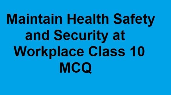 Maintain Health Safety and Security at Workplace Class 10 MCQ