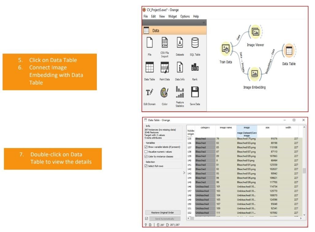 Explore Dataset using orange AI tools 2