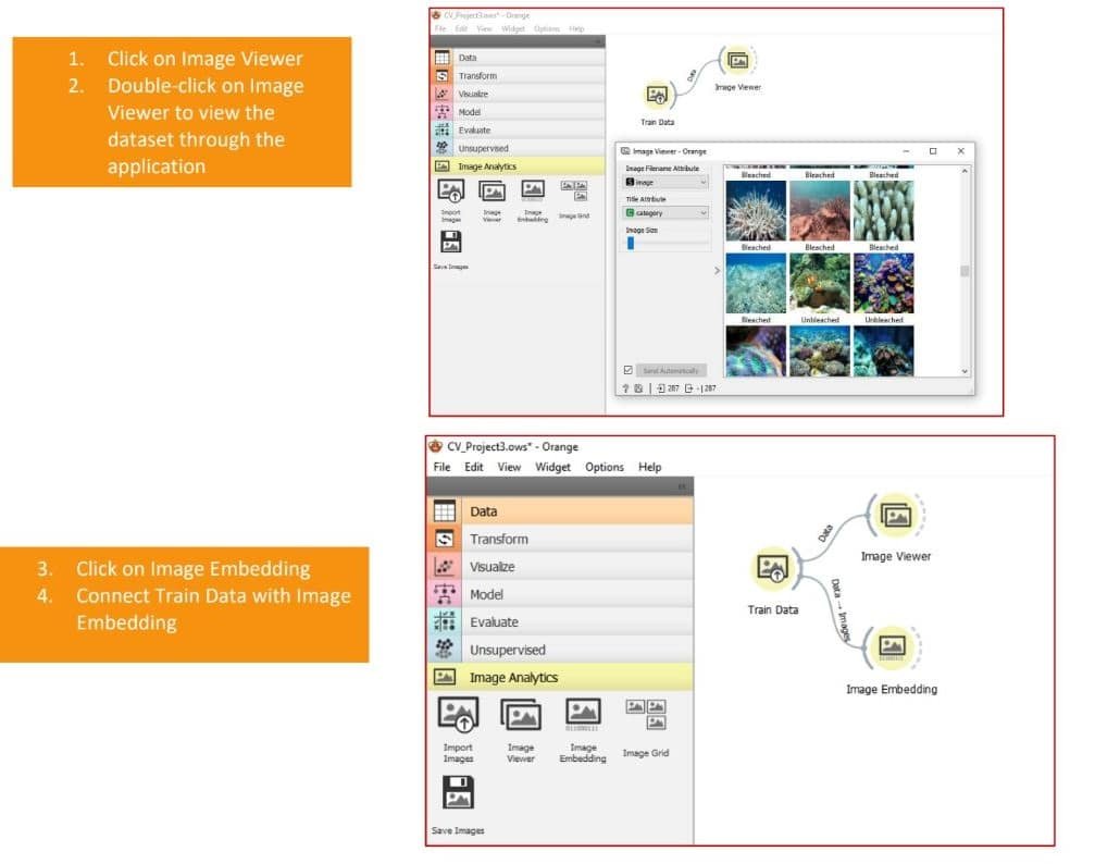 Explore Dataset using orange AI tools