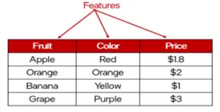 Advance Concepts of Modeling in AI class 10 notes What do you mean by Features