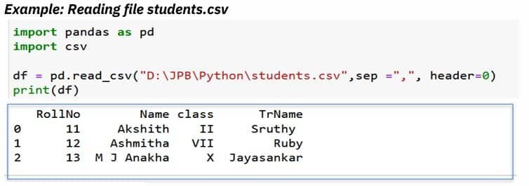 Python in AI Class 11 Notes Reading file in python