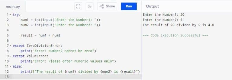 Exception Handling In Python Class 12 Notes | CBSE Skill Education
