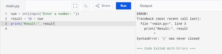 Exception Handling In Python Class 12 Notes | CBSE Skill Education
