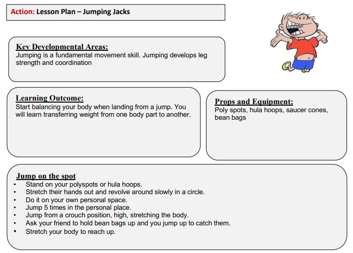 Action Lesson Plan  Jumping Jacks