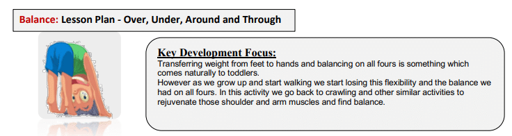 Organizing age Appropriate Physical Activities Class 9 Notes Balance Lesson Plan - Over, Under, Around and Through