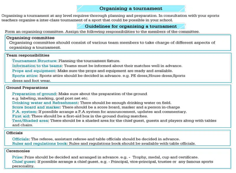 Organizing Tournaments and Events