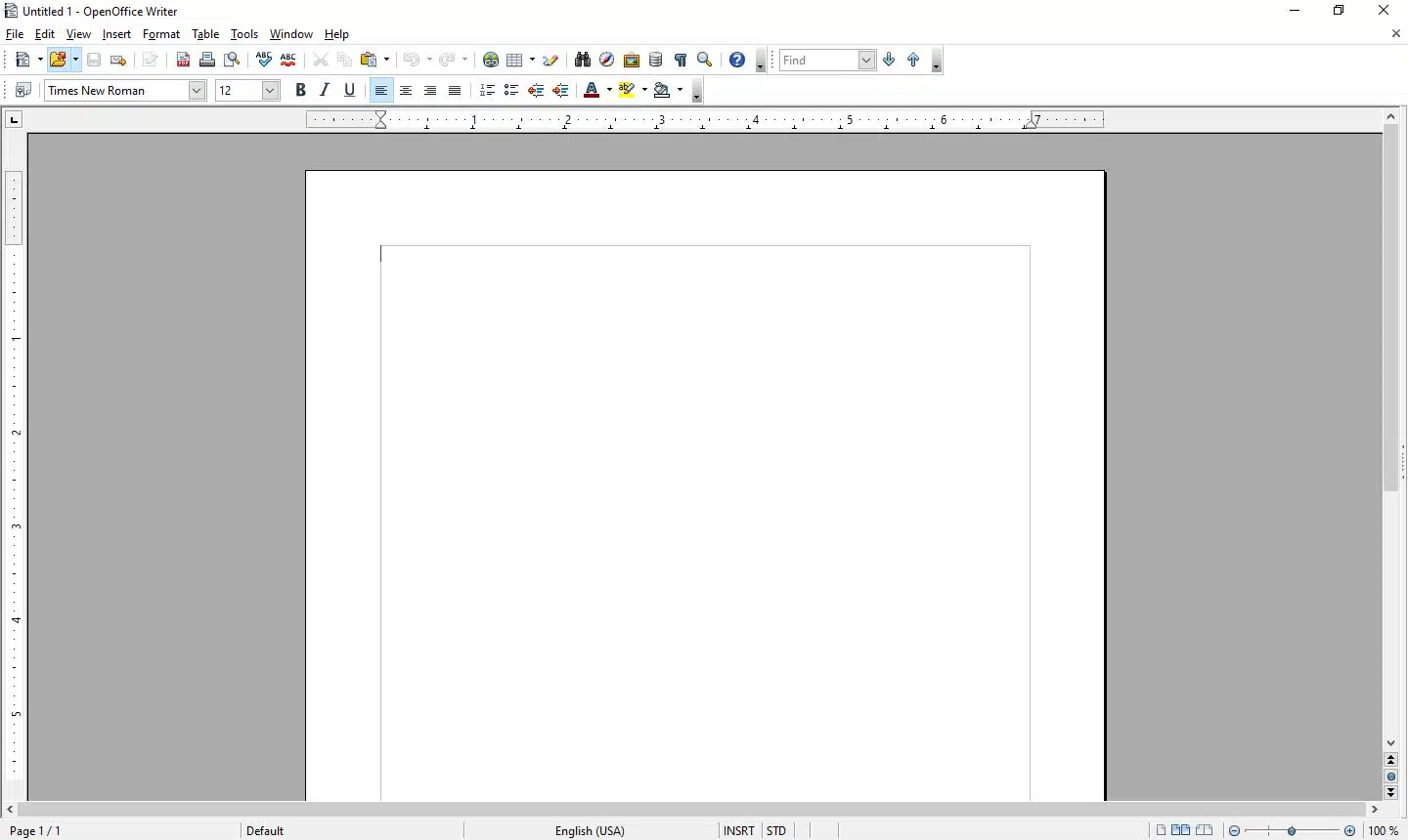 OpenOffice Writer Window