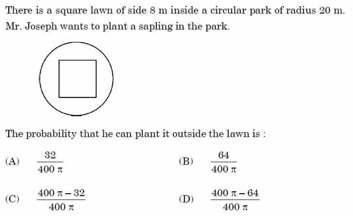 Math Standard Class 10 Board Paper MCQ 1 18 14