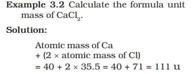 FORMULA UNIT MASS