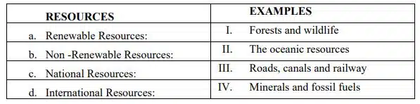Match the following
