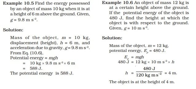 POTENTIAL ENERGY OF AN OBJECT AT A HEIGHT