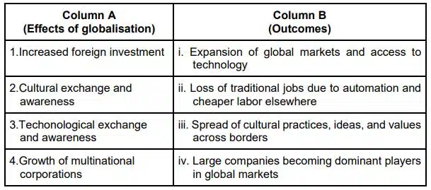 Recognize and choose the option that correctly matches the effects and consequent