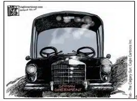 The cartoon below depicts Germany’s government that was formed after the 2005