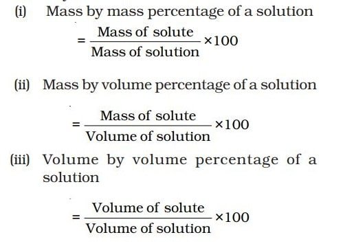 various ways of expressing the concentration of a solution