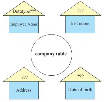 In a company the data is stored in a table under the following fields Employee number Last name Date of birth Address. Which data type will you use for the above field