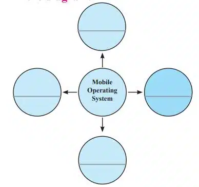 Name the following and complete the diagram of mobile operating system