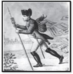 The Rise of Nationalism in Europe Class 10 MCQ Napoleon in the given picture is depicted as a postman