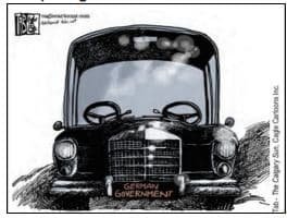 Power Sharing Class 10 MCQ The cartoon below depicts Germany’s government that was formed after the 2005