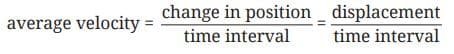 average velocity formula