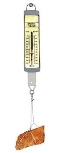 Measuring the weight of an object using a spring balance