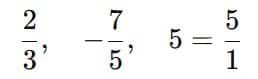 Some examples of rational numbers