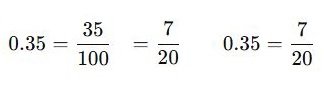 Convert 0.35 into a fraction.
