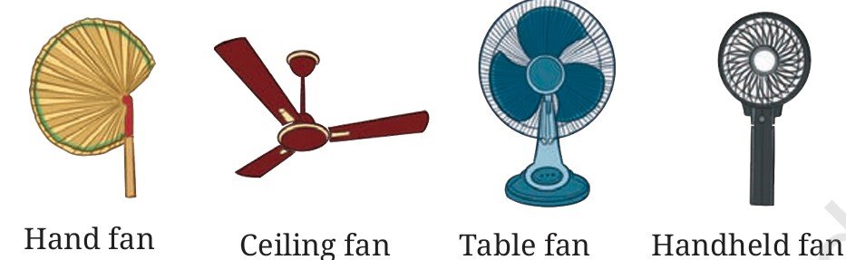 Look at the pictures of the four different type of fan