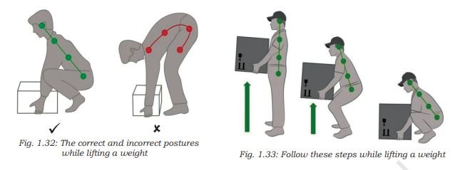 Measures to adopt while lifting and carrying loads