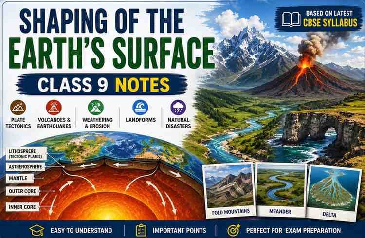Shaping of the Earth Surface Class 9 Notes