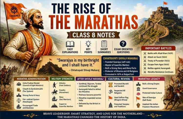 The Rise of the Marathas Class 8 Notes