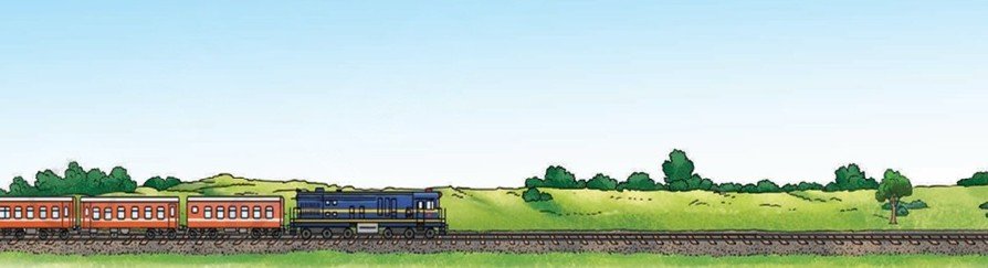 Which type of motion is shown when a train moves on a straight track