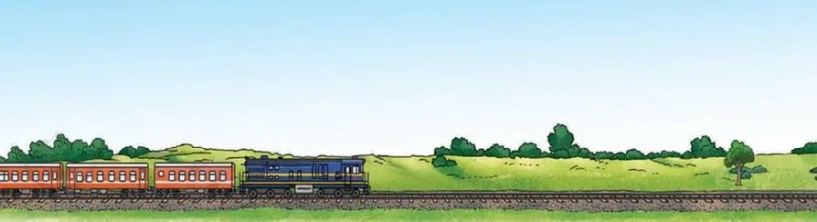 Which type of motion is shown when a train moves on a straight track