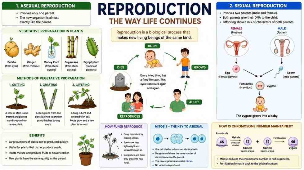 Reproduction How Life Continues Class 9 Notes