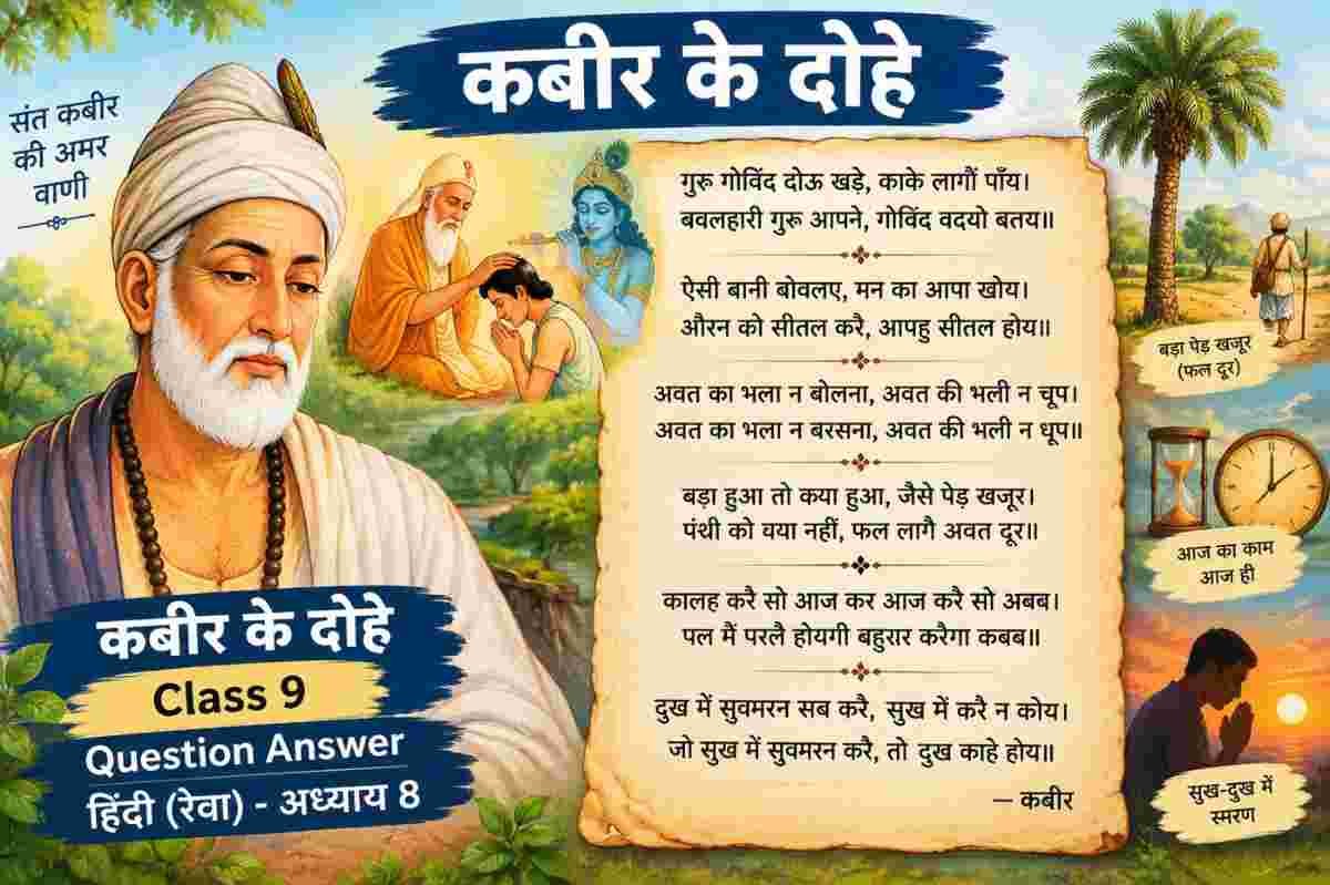 कबीर के दोहे Class 9 Question Answer Hindi Reva Chapter 8 कबीर के दोहे Class 9 Question Answer Hindi Reva Chapter 8