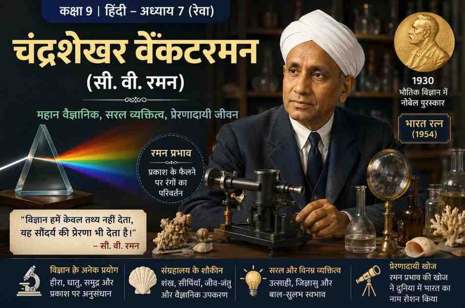 चंद्रशेखर वेंकटरमन Class 9 Summary Hindi Chapter 7 Reva