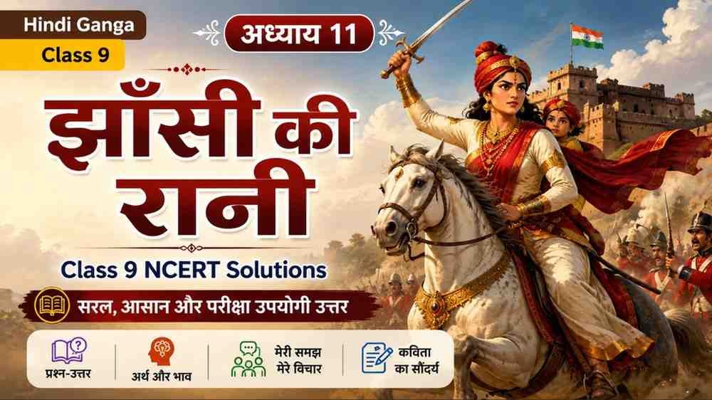 झाँसी की रानी Class 9 NCERT Solutions  Hindi Ganga Chapter 11