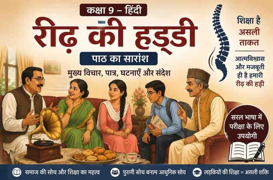 रीढ़ की हड्डी Class 9 Summary | Hindi Ganga Chapter 6