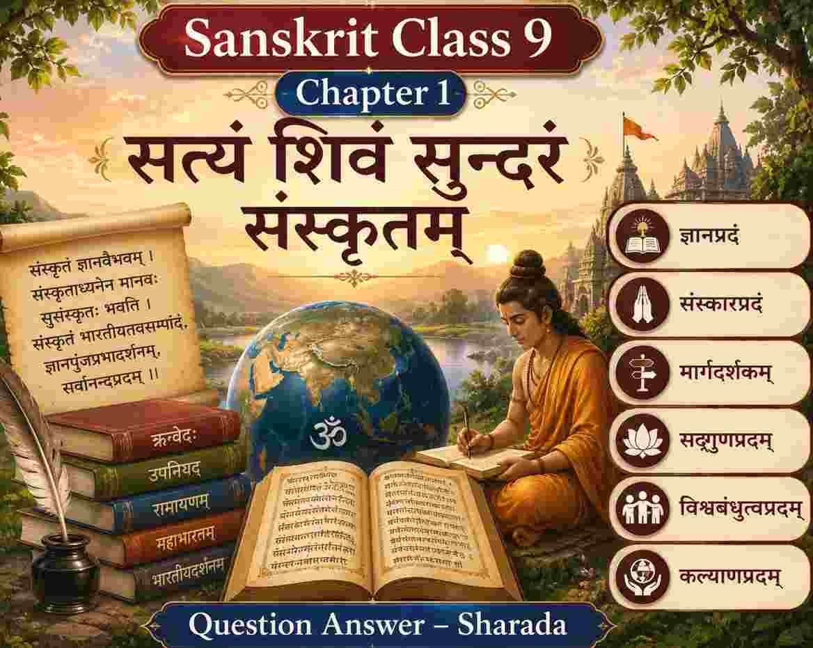Sanskrit Class 9 Chapter 1 Question Answer Sharada सत्यं शिवयं सुन्दरयं सयंस्कृतम