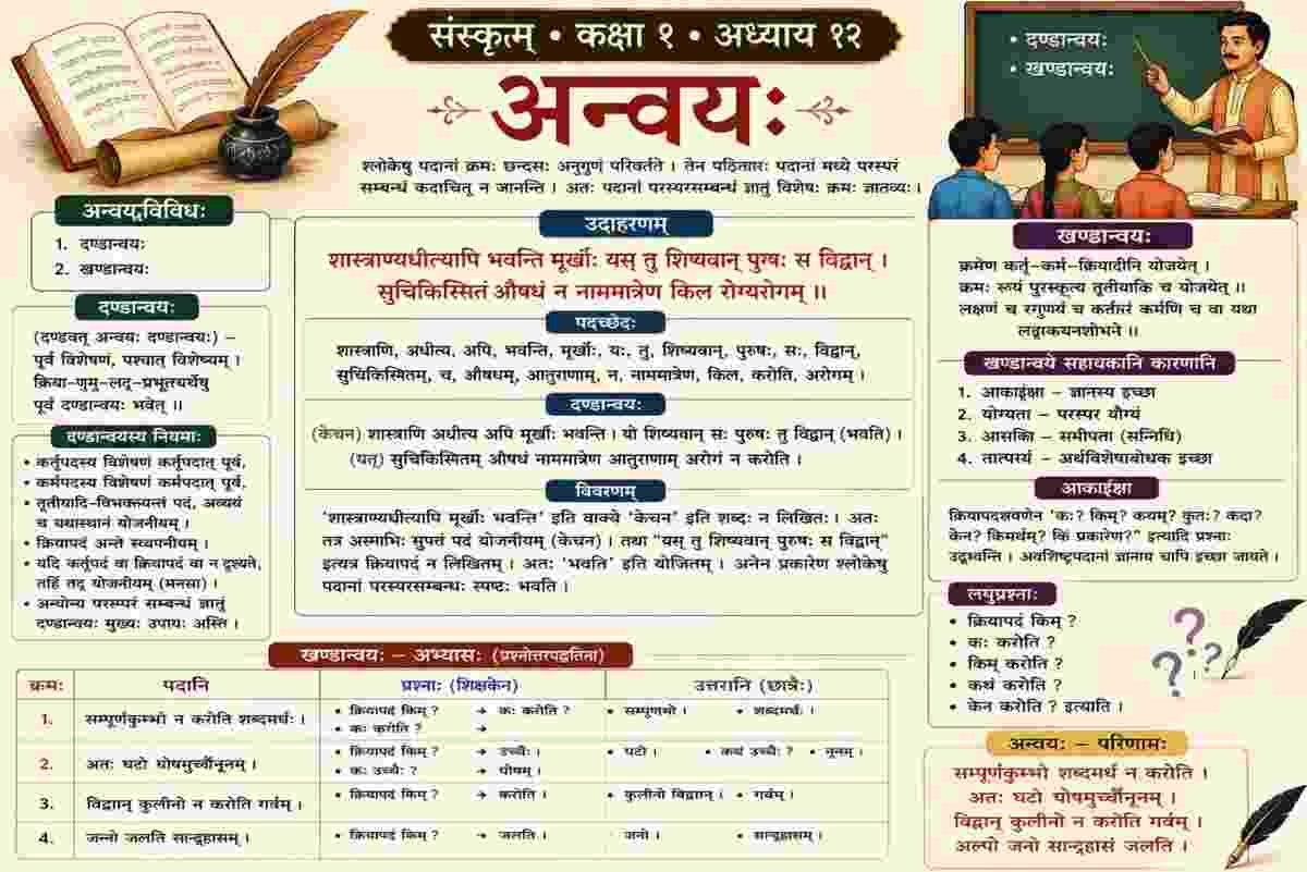 Sanskrit Class 9 Chapter 12 Summary Sharada अन्वयः