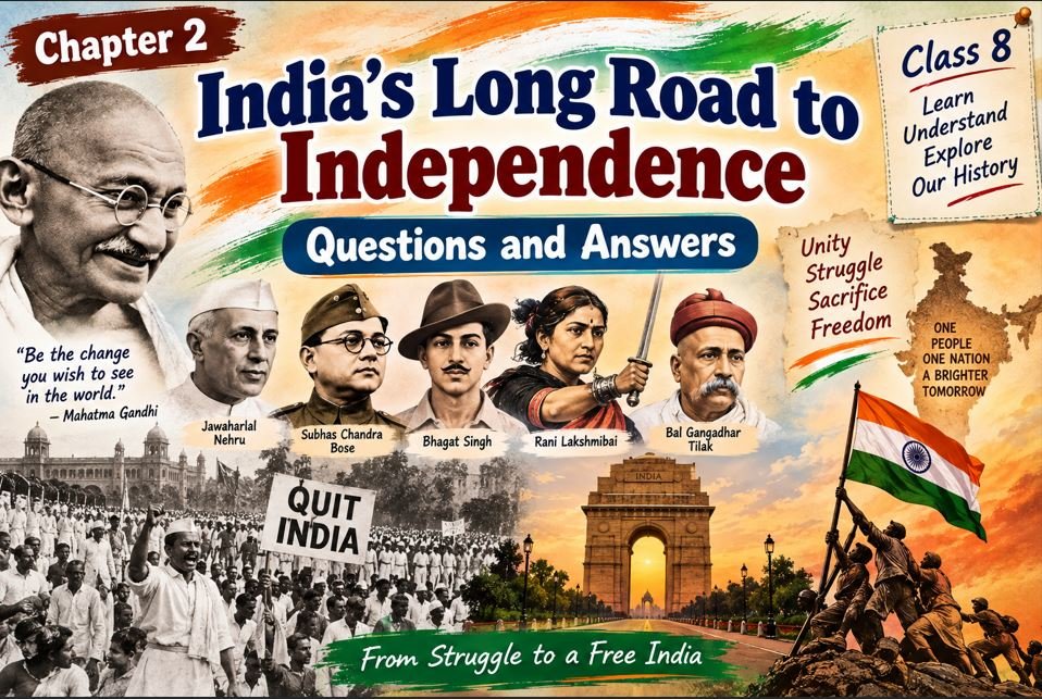 India's Long Road to Independence Class 8 MCQ with Answers