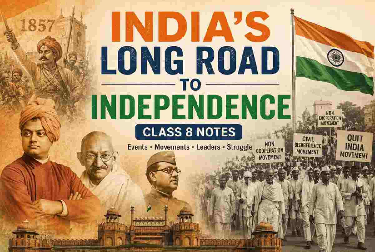 India's Long Road to Independence Class 8 Notes India's Long Road to Independence Class 8 Notes