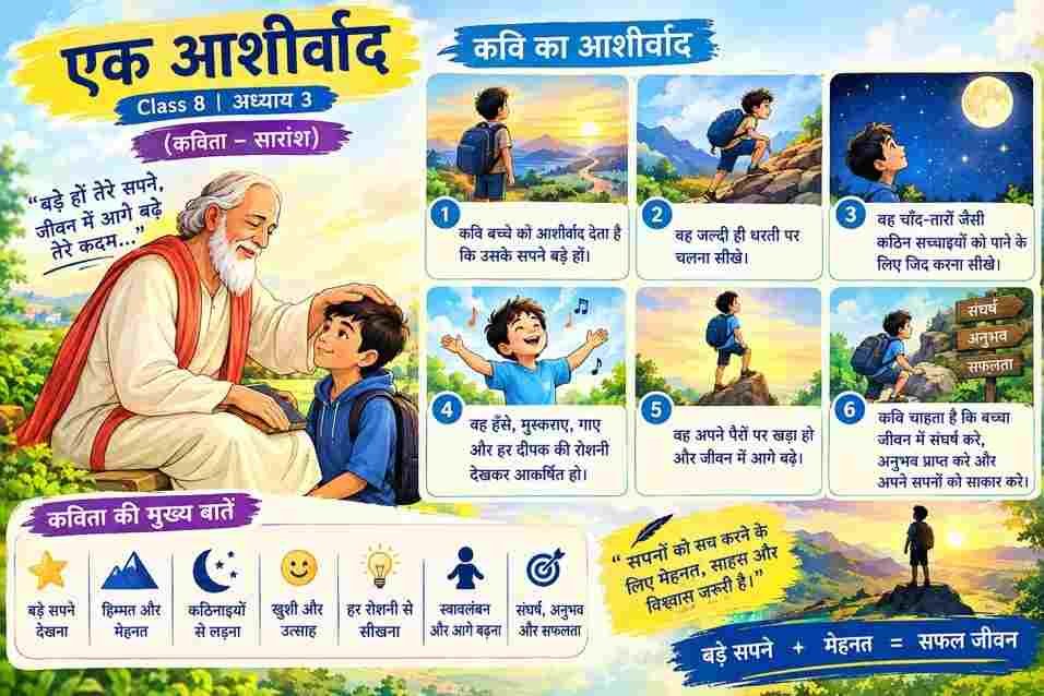 एक आशीर्वाद Class 8 Summary Hindi Chapter 3 एक आशीर्वाद Class 8 Summary Hindi Chapter 3